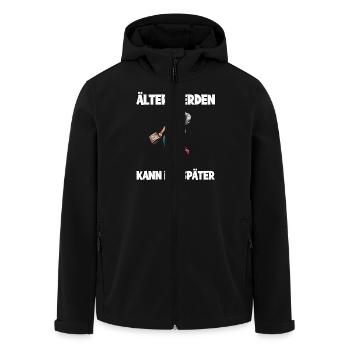 I can get older later – stylish senior citizen - Men’s Recycled Softshell Jacket by Stanley/Stella - black - Front - AI Model Male 185 light (185cm)