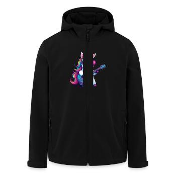 Unique unicorn with guitar and - Men’s Recycled Softshell Jacket by Stanley/Stella - black - Front - AI Model Male 185 light (185cm)