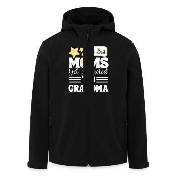 Lustiger Spruch Oma Beförderung - Recycelte Männer Softshell-Jacke von Stanley/Stella - Schwarz - Vorne - AI Model Male 185 light (185cm)