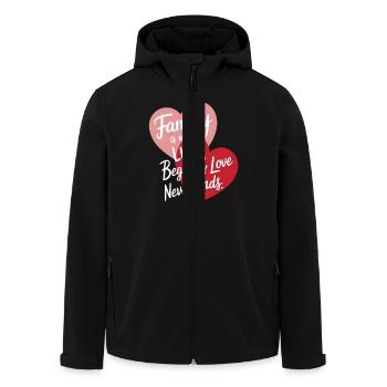 Familie ist, wo das Leben beginnt - Recycelte Männer Softshell-Jacke von Stanley/Stella - Schwarz - Vorne - AI Model Male 185 light (185cm)