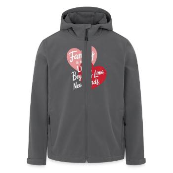 La famille est l’endroit où la vie commence - Veste softshell homme en polyester recyclé Stanley/Stella - charbon - Devant - AI Model Male 185 light (185cm)