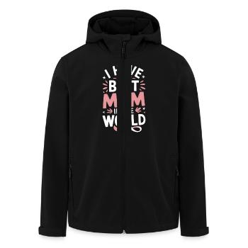 Beste Mama der Welt Mutter Spruch Mom - Recycelte Männer Softshell-Jacke von Stanley/Stella - Schwarz - Vorne - AI Model Male 185 light (185cm)