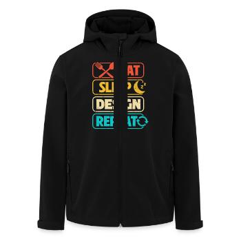 Architect - Men’s Recycled Softshell Jacket by Stanley/Stella - black - Front - AI Model Male 185 light (185cm)