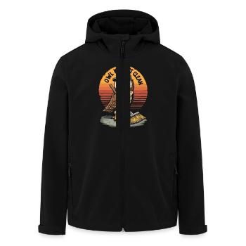 Owl Keeps It Clean With Style In Nature - Men’s Recycled Softshell Jacket by Stanley/Stella - black - Front - AI Model Male 185 light (185cm)