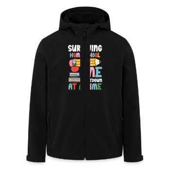 Survivre à l’école à la maison : une panne après - Veste softshell homme en polyester recyclé Stanley/Stella - noir - Devant - AI Model Male 185 light (185cm)