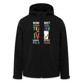 World's Best Homeschool Teacher - Raising - Men’s Recycled Softshell Jacket by Stanley/Stella - black - Front - AI Model Male 185 light (185cm)