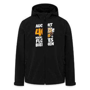 40. Geburtstag 40 Jahre Flottes Bienchen Frau - Recycelte Männer Softshell-Jacke von Stanley/Stella - Schwarz - Vorne - AI Model Male 185 light (185cm)