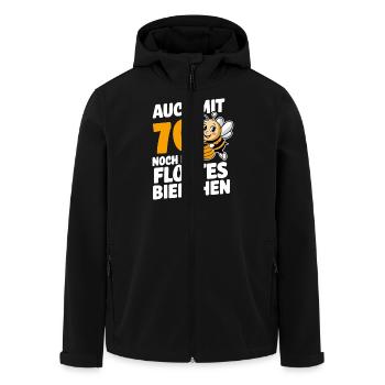 70. Geburtstag 70 Jahre Flottes Bienchen Frau - Recycelte Männer Softshell-Jacke von Stanley/Stella - Schwarz - Vorne - AI Model Male 185 light (185cm)