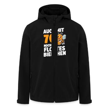 70. Geburtstag 70 Jahre Flottes Bienchen Frau - Recycelte Männer Softshell-Jacke von Stanley/Stella - Schwarz - Vorne - AI Model Male 185 light (185cm)