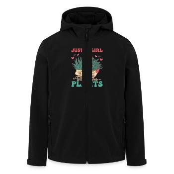 Just A Girl Who Loves Plants Gardening Botanical - Recycelte Männer Softshell-Jacke von Stanley/Stella - Schwarz - Vorne - AI Model Male 185 light (185cm)
