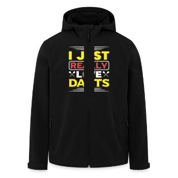 Dart Dartspieler Dartspiel Herren - Recycelte Männer Softshell-Jacke von Stanley/Stella - Schwarz - Vorne - AI Model Male 185 light (185cm)