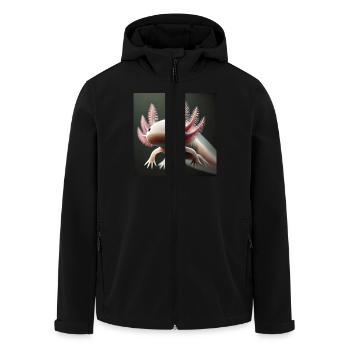 Cute Axolotl - Drôle de créature aquatique - Veste softshell homme en polyester recyclé Stanley/Stella - noir - Devant - AI Model Male 185 light (185cm)