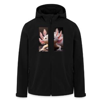 Mignon axolotl - Conception amusante d’amphibien - Veste softshell homme en polyester recyclé Stanley/Stella - noir - Devant - AI Model Male 185 light (185cm)