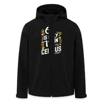 65 is only 18 in Celsius Birthday - Men’s Recycled Softshell Jacket by Stanley/Stella - black - Front - AI Model Male 185 light (185cm)