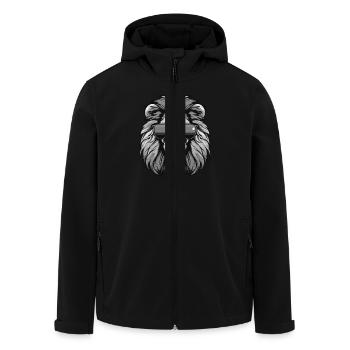 Lion Head Portrait Cool - Men’s Recycled Softshell Jacket by Stanley/Stella - black - Front - AI Model Male 185 light (185cm)