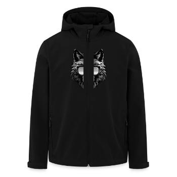 Wolf Kopf Porträt Cool - Recycelte Männer Softshell-Jacke von Stanley/Stella - Schwarz - Vorne - AI Model Male 185 light (185cm)