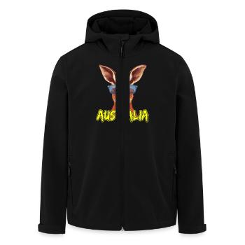 Cool kangaroo with sunglasses Australia design - Men’s Recycled Softshell Jacket by Stanley/Stella - black - Front - AI Model Male 185 light (185cm)