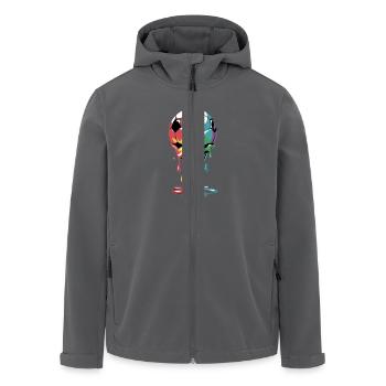 Bunter Fußball Eiscreme Spaß für Sportfans - Recycelte Männer Softshell-Jacke von Stanley/Stella - Schwarz - Vorne - AI Model Male 185 light (185cm)