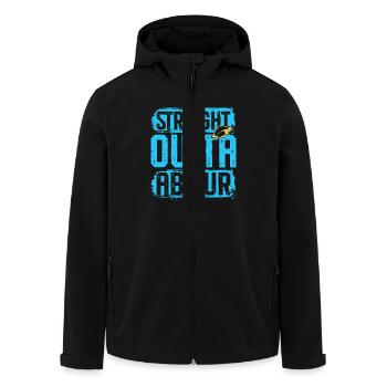 Abitur STRAIGHT OUTTA ABITUR Lustiges - Recycelte Männer Softshell-Jacke von Stanley/Stella - Schwarz - Vorne - AI Model Male 185 light (185cm)