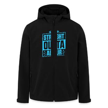 Abitur STRAIGHT OUTTA ABITUR Lustiges - Recycelte Männer Softshell-Jacke von Stanley/Stella - Schwarz - Vorne - AI Model Male 185 light (185cm)