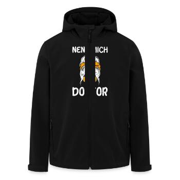 Doktorarbeit NENN MICH DOKTOR Ph.D Lustiges - Recycelte Männer Softshell-Jacke von Stanley/Stella - Schwarz - Vorne - AI Model Male 185 light (185cm)
