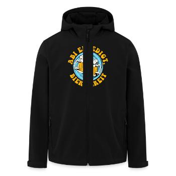 ABI ERLEDIGT BIER BEREIT Abiturienten Lustiges - Recycelte Männer Softshell-Jacke von Stanley/Stella - Schwarz - Vorne - AI Model Male 185 light (185cm)