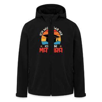 Matura Geschafft ICH MUSS GAR NIX HABE MATURA - Recycelte Männer Softshell-Jacke von Stanley/Stella - Schwarz - Vorne - AI Model Male 185 light (185cm)