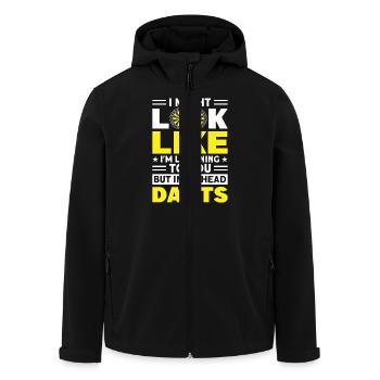 Dart Dartspieler Dartspiel Herren - Recycelte Männer Softshell-Jacke von Stanley/Stella - Schwarz - Vorne - AI Model Male 185 light (185cm)