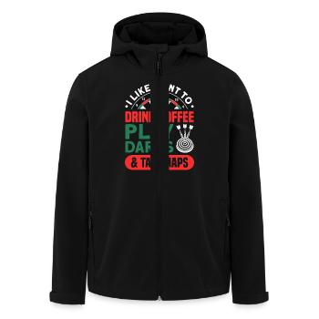 Dart Dartspieler Dartspiel Herren - Recycelte Männer Softshell-Jacke von Stanley/Stella - Schwarz - Vorne - AI Model Male 185 light (185cm)