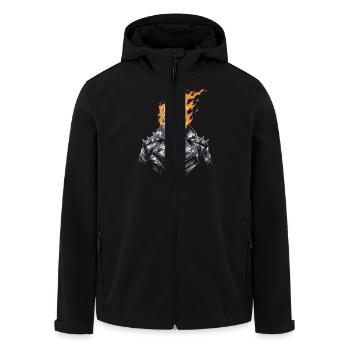 CRÂNE DE FEU - Veste softshell homme en polyester recyclé Stanley/Stella - noir - Devant - AI Model Male 185 light (185cm)