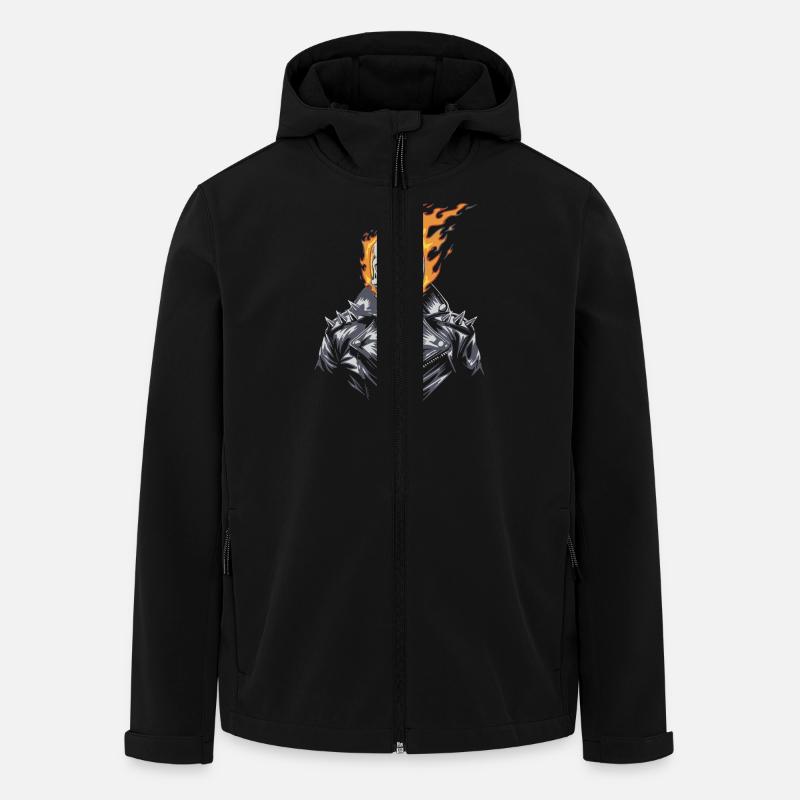 FIRE SKULL - Men’s Recycled Softshell Jacket by Stanley/Stella - black