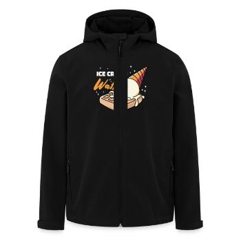 cream Waffles Syrup Breakfast waffles - Men’s Recycled Softshell Jacket by Stanley/Stella - black - Front - AI Model Male 185 light (185cm)