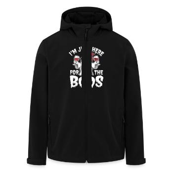 Lustiges Halloween-Geist-Design Weinliebhaber - Recycelte Männer Softshell-Jacke von Stanley/Stella - Schwarz - Vorne - AI Model Male 185 light (185cm)