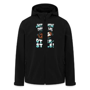 Otter Style für einen Otter Fan - Recycelte Männer Softshell-Jacke von Stanley/Stella - Schwarz - Vorne - AI Model Male 185 light (185cm)