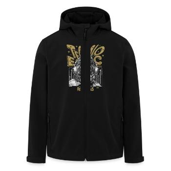 Affe Shirt: Techno-Vibes für Streetwear-Fans - Recycelte Männer Softshell-Jacke von Stanley/Stella - Schwarz - Vorne - AI Model Male 185 light (185cm)
