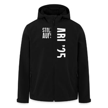 Abiturient STOLZ AUFS ABI 2025 Abitur Lustiges - Recycelte Männer Softshell-Jacke von Stanley/Stella - Schwarz - Vorne - AI Model Male 185 light (185cm)