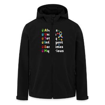 Autisme Autiste - Veste softshell homme en polyester recyclé Stanley/Stella - noir - Devant - AI Model Male 185 light (185cm)