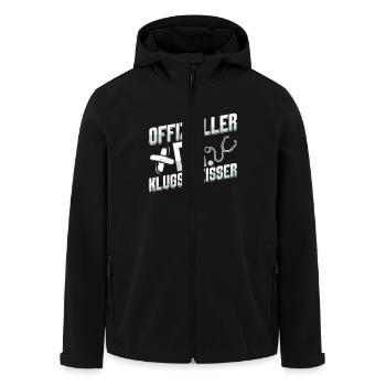 Doktortitel OFFIZIELLER DR. KLUGSCHEIßER Lustiges - Recycelte Männer Softshell-Jacke von Stanley/Stella - Schwarz - Vorne - AI Model Male 185 light (185cm)