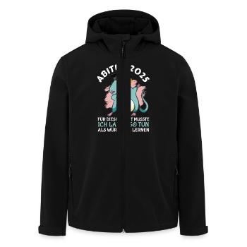 ABITUR 2025 FÜR DIESES SHIRT MUSSTE ICH LERNEN - Recycelte Männer Softshell-Jacke von Stanley/Stella - Schwarz - Vorne - AI Model Male 185 light (185cm)