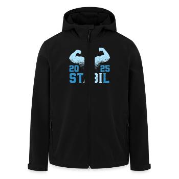 Abitur Abschluss 2025 ST ABI L Lustiges Abi - Recycelte Männer Softshell-Jacke von Stanley/Stella - Schwarz - Vorne - AI Model Male 185 light (185cm)