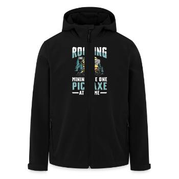 Rocking The Mining Life One Pickaxe At A Time - Recycelte Männer Softshell-Jacke von Stanley/Stella - Schwarz - Vorne - AI Model Male 185 light (185cm)