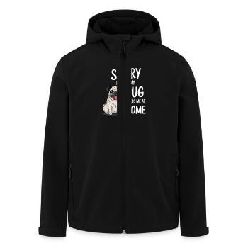 sorry i can t my pug needs me at Home - Recycelte Männer Softshell-Jacke von Stanley/Stella - Schwarz - Vorne - AI Model Male 185 light (185cm)