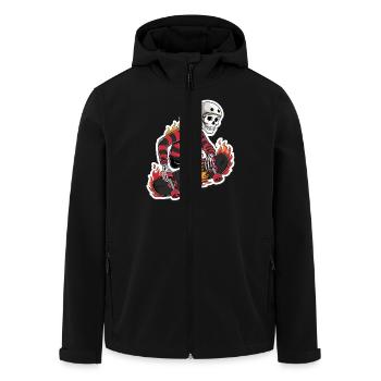 FLAMING SKATEBOARD - Men’s Recycled Softshell Jacket by Stanley/Stella - black - Front - AI Model Male 185 light (185cm)