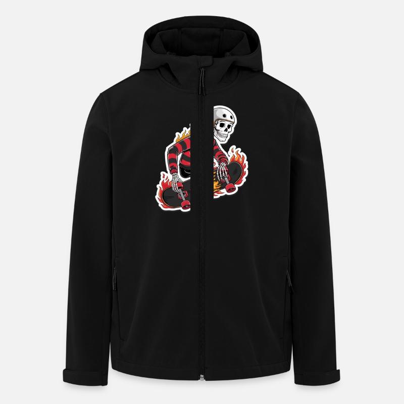 FLAMING SKATEBOARD - Men’s Recycled Softshell Jacket by Stanley/Stella - black