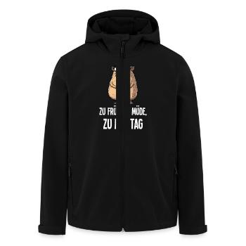 Capybara Coffee Monday Morning Grouch Gift - Men’s Recycled Softshell Jacket by Stanley/Stella - black - Front - AI Model Male 185 light (185cm)