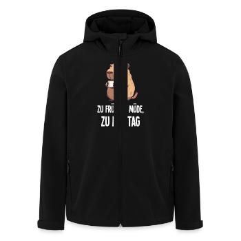 Coffee Capybara Monday Morning Grouch Gift - Men’s Recycled Softshell Jacket by Stanley/Stella - black - Front - AI Model Male 185 light (185cm)