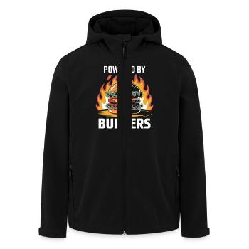 Powered by Burgers – Chemise Grill & Fast Food - Veste softshell homme en polyester recyclé Stanley/Stella - noir - Devant - AI Model Male 185 light (185cm)