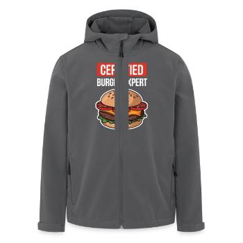 Burger Expert – Chemise BBQ & Fast Food amusante - Veste softshell homme en polyester recyclé Stanley/Stella - charbon - Devant - AI Model Male 185 light (185cm)