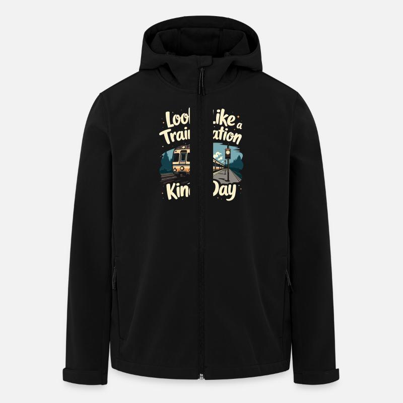 Train Ride -locomotive Adventure - Men’s Recycled Softshell Jacket by Stanley/Stella - black