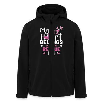 My Heart Belongs To A Rescue Dog - Men’s Recycled Softshell Jacket by Stanley/Stella - black - Front - AI Model Male 185 light (185cm)